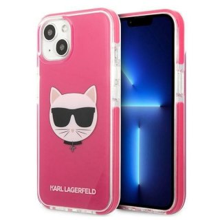 Etui na telefon iPhone 13 Karl Lagerfeld Choupette Head fuksja