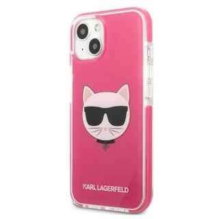 Etui na telefon iPhone 13 Karl Lagerfeld Choupette Head fuksja