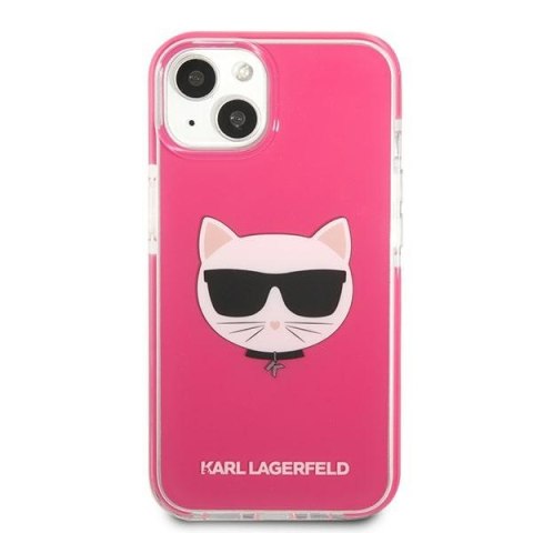 Etui na telefon iPhone 13 Karl Lagerfeld Choupette Head fuksja