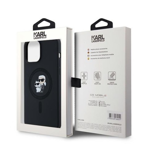 Etui iPhone 13 / 13 Pro Karl Lagerfeld hardcase Silicone Karl & Choupette MagSafe czarne