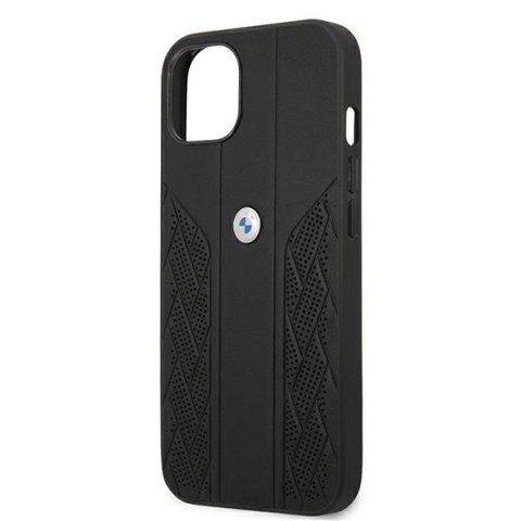 Etui na telefon iPhone 13 mini BMW czarne hardcase Leather Curve