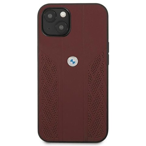 Etui na telefon iPhone 13 mini BMW czerwone hardcase skórzane