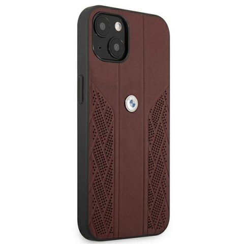 Etui na telefon iPhone 13 mini BMW czerwone hardcase skórzane