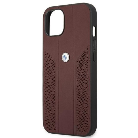 Etui na telefon iPhone 13 mini BMW czerwone hardcase skórzane