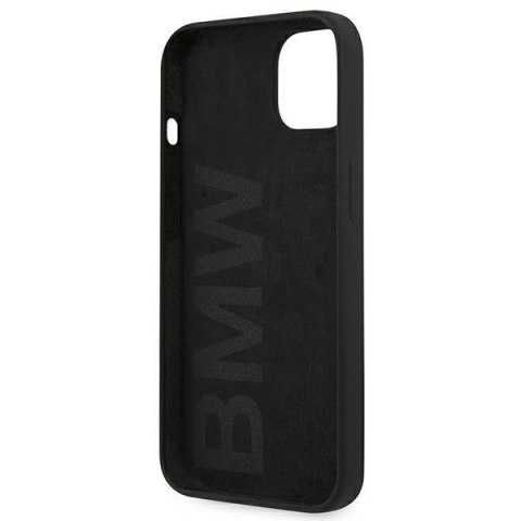 Etui na telefon iPhone 13 mini BMW czarne hardcase Silicone Signature