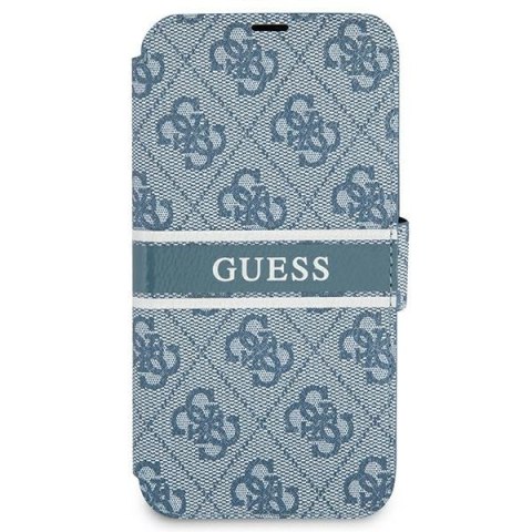 Etui na telefon iPhone 13 mini Guess GUBKP13S4GDBL niebieski book