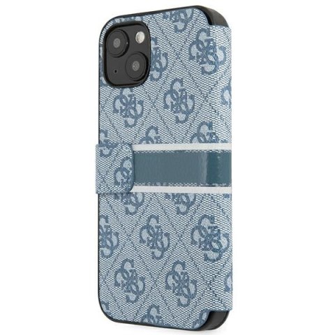 Etui na telefon iPhone 13 mini Guess GUBKP13S4GDBL niebieski book