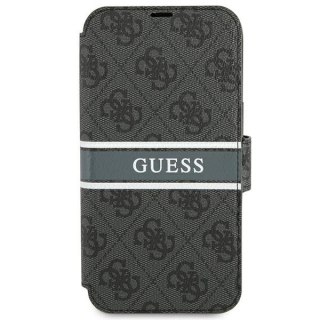 Etui na telefon iPhone 13 mini Guess GUBKP13S4GDGR szary book 4G Stripe