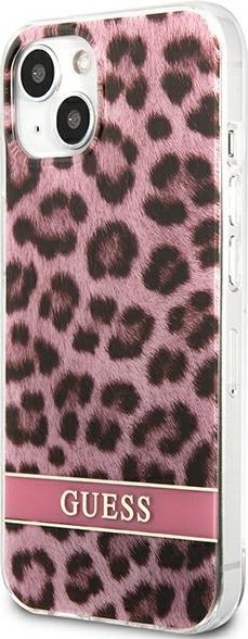 Etui na telefon iPhone 13 mini Guess różowe hardcase Leopard