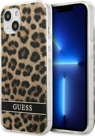 Etui na telefon iPhone 13 mini Guess brązowe hardcase Leopard