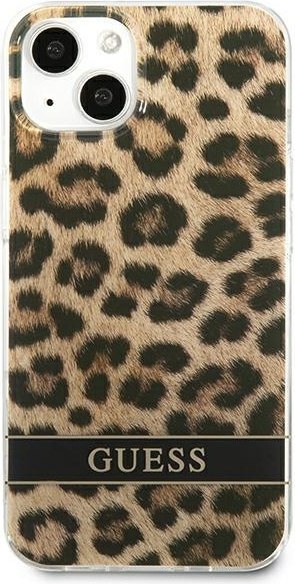 Etui na telefon iPhone 13 mini Guess brązowe hardcase Leopard