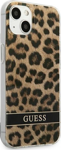 Etui na telefon iPhone 13 mini Guess brązowe hardcase Leopard