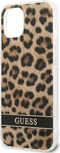 Etui na telefon iPhone 13 mini Guess brązowe hardcase Leopard