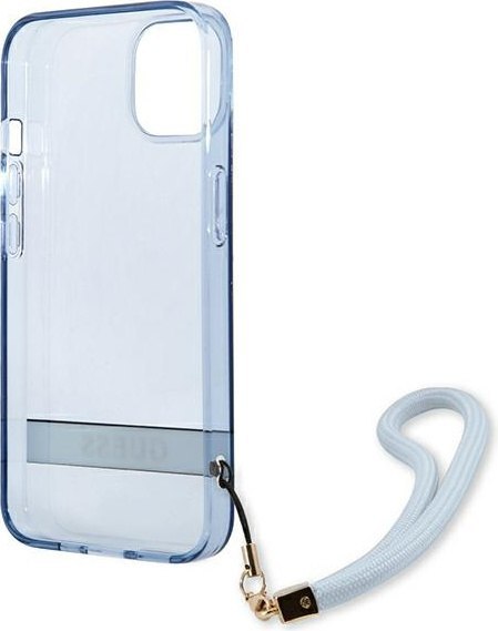 Etui na telefon iPhone 13 mini Guess niebieskie hardcase Translucent Stap