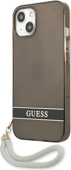 Etui na telefon iPhone 13 mini Guess czarne hardcase Translucent Stap