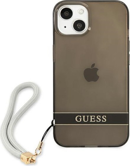 Etui na telefon iPhone 13 mini Guess czarne hardcase Translucent Stap