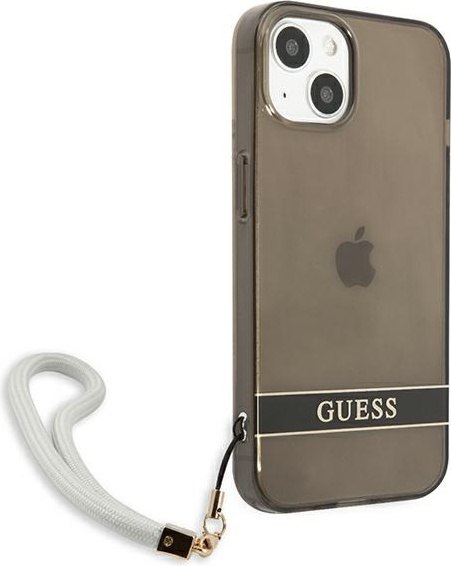 Etui na telefon iPhone 13 mini Guess czarne hardcase Translucent Stap