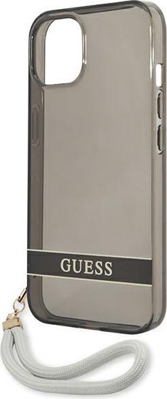 Etui na telefon iPhone 13 mini Guess czarne hardcase Translucent Stap