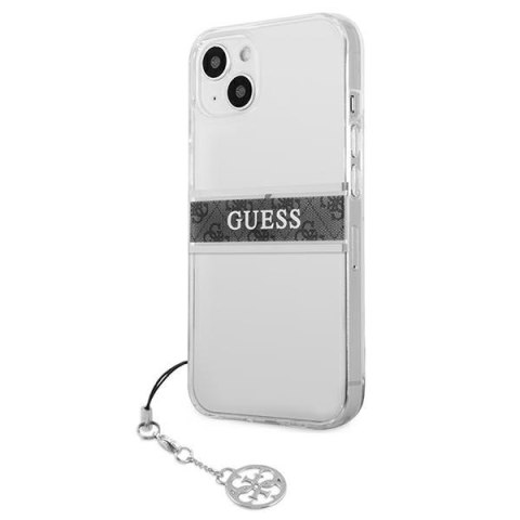 Etui na telefon iPhone 13 mini Guess przezroczyste hardcase 4G Grey Strap