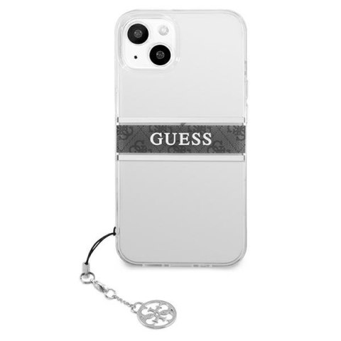 Etui na telefon iPhone 13 mini Guess przezroczyste hardcase 4G Grey Strap