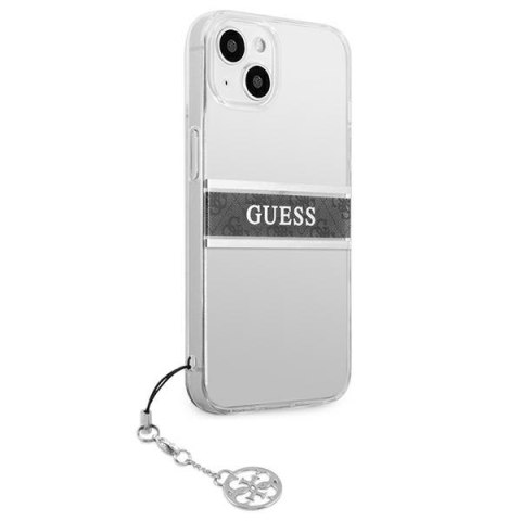 Etui na telefon iPhone 13 mini Guess przezroczyste hardcase 4G Grey Strap