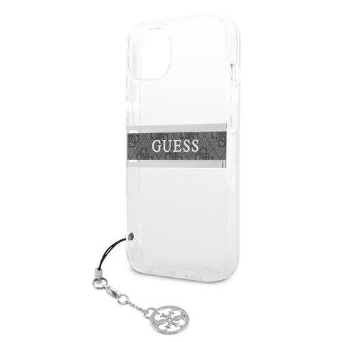 Etui na telefon iPhone 13 mini Guess przezroczyste hardcase 4G Grey Strap