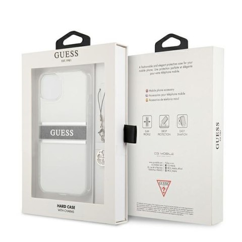 Etui na telefon iPhone 13 mini Guess przezroczyste hardcase 4G Grey Strap