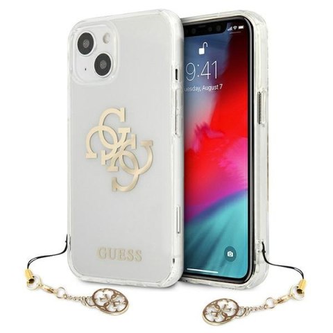 Etui na telefon iPhone 13 mini Guess przezroczyste hardcase 4G Gold