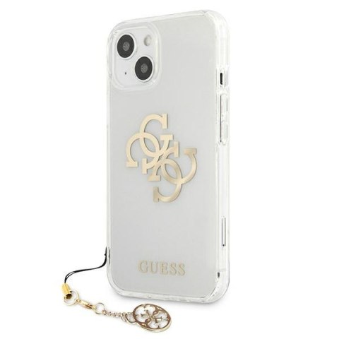 Etui na telefon iPhone 13 mini Guess przezroczyste hardcase 4G Gold