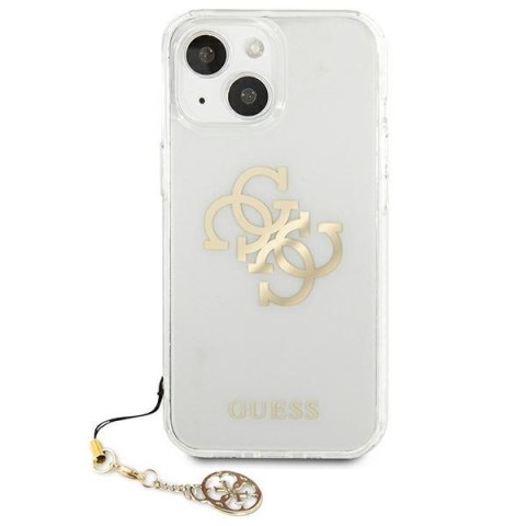 Etui na telefon iPhone 13 mini Guess przezroczyste hardcase 4G Gold