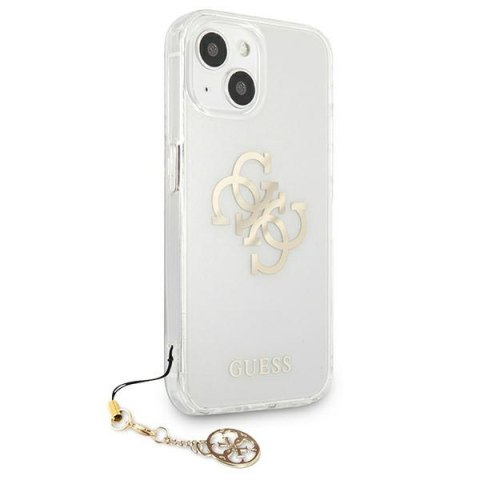 Etui na telefon iPhone 13 mini Guess przezroczyste hardcase 4G Gold