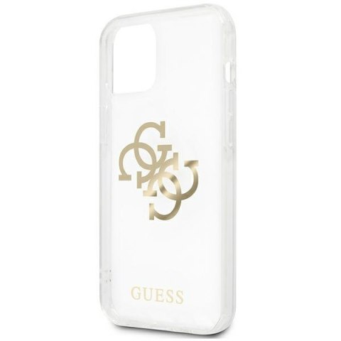 Etui na telefon iPhone 13 mini Guess przezroczyste hardcase 4G Gold