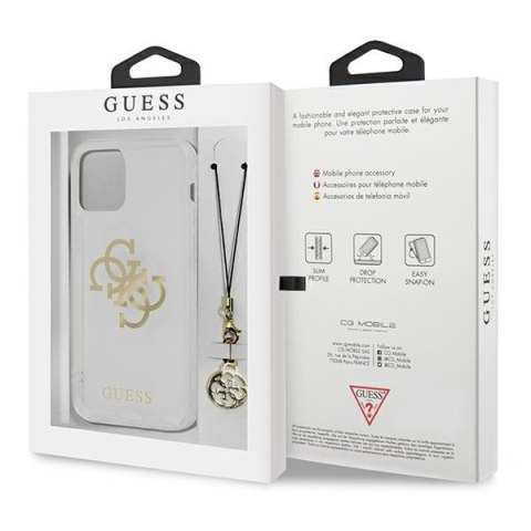 Etui na telefon iPhone 13 mini Guess przezroczyste hardcase 4G Gold