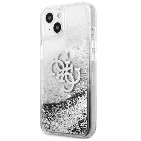 Etui na telefon iPhone 13 mini Guess srebrne hardcase Big Glitter