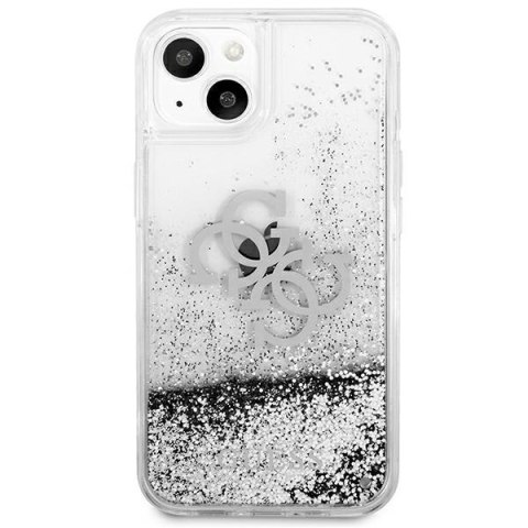 Etui na telefon iPhone 13 mini Guess srebrne hardcase Big Glitter