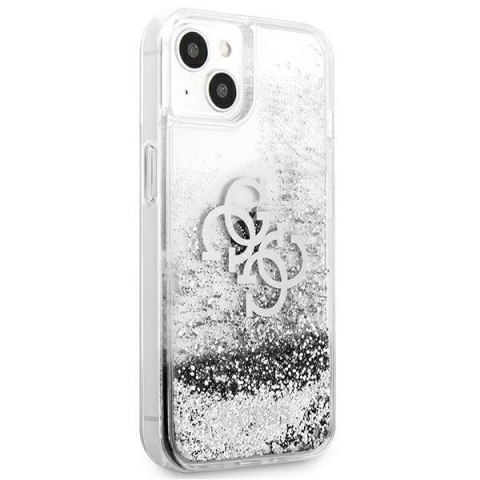 Etui na telefon iPhone 13 mini Guess srebrne hardcase Big Glitter