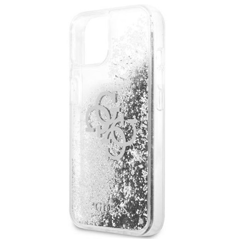 Etui na telefon iPhone 13 mini Guess srebrne hardcase Big Glitter