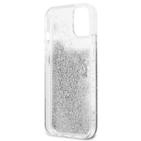 Etui na telefon iPhone 13 mini Guess srebrne hardcase Big Glitter