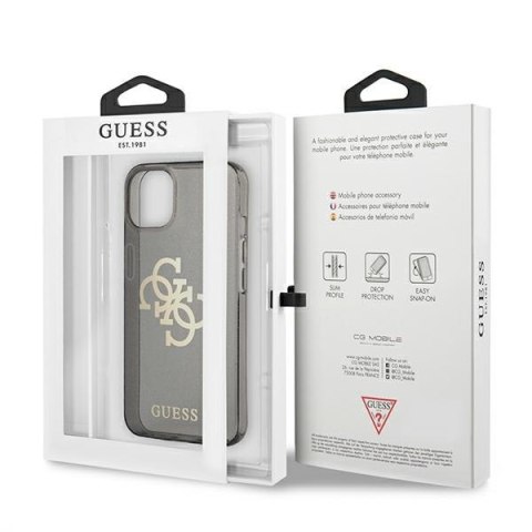 Etui na telefon iPhone 13 mini Guess czarne hardcase Glitter 4G