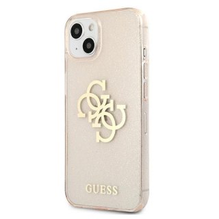 Etui na telefon iPhone 13 mini Guess złote hardcase Glitter 4G