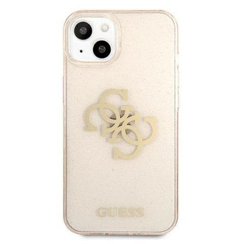 Etui na telefon iPhone 13 mini Guess złote hardcase Glitter 4G