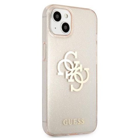 Etui na telefon iPhone 13 mini Guess złote hardcase Glitter 4G