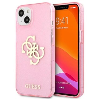 Etui na telefon iPhone 13 mini Guess różowe hardcase Glitter 4G