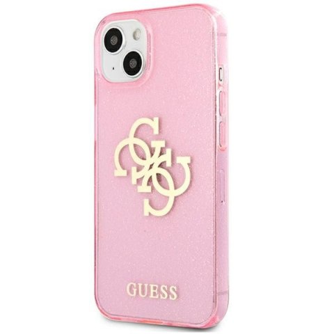 Etui na telefon iPhone 13 mini Guess różowe hardcase Glitter 4G