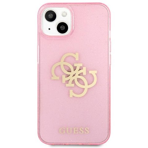 Etui na telefon iPhone 13 mini Guess różowe hardcase Glitter 4G