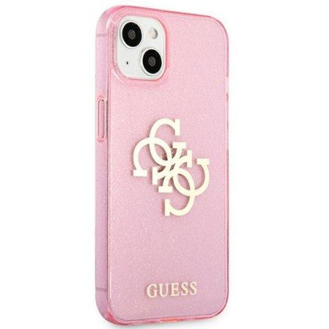 Etui na telefon iPhone 13 mini Guess różowe hardcase Glitter 4G