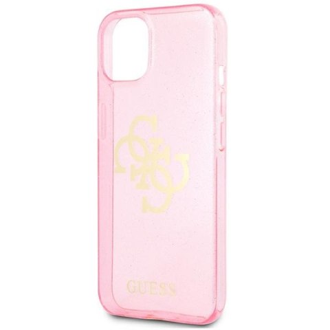 Etui na telefon iPhone 13 mini Guess różowe hardcase Glitter 4G