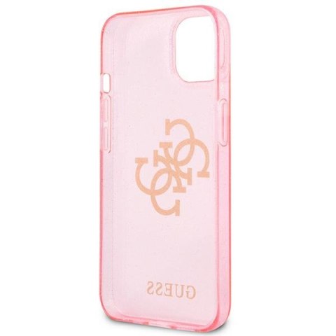 Etui na telefon iPhone 13 mini Guess różowe hardcase Glitter 4G