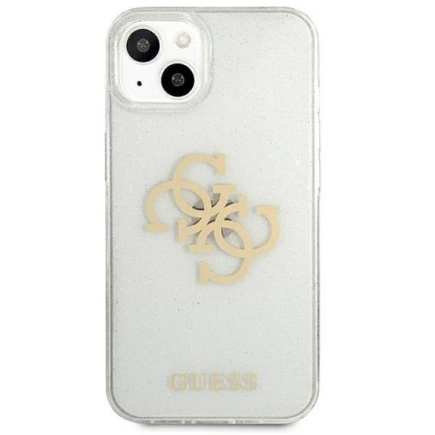 Etui na telefon iPhone 13 mini Guess Glitter 4G Big Logo przezroczyste