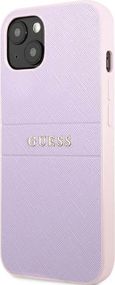 Etui na telefon iPhone 13 mini Guess fioletowe Saffiano hardcase